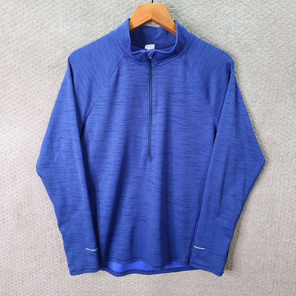 Champion C9 Shirt Womens L Blue Space Dye Quarter Zip Polyester Athletic Casual